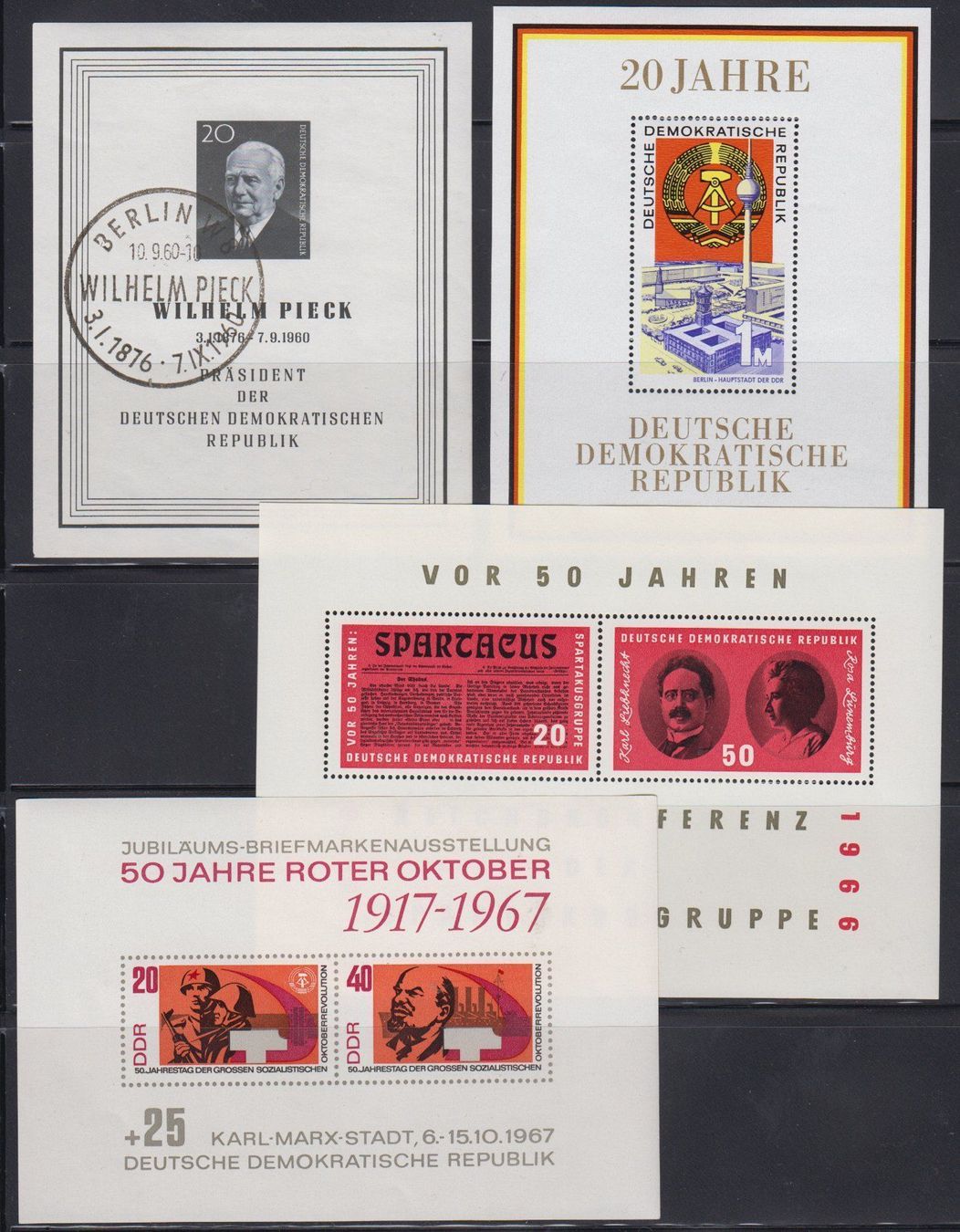 Alle Briefmarken: DDR: 4 Blocks – Gebraucht aus Eschlikon TG von PhilCon