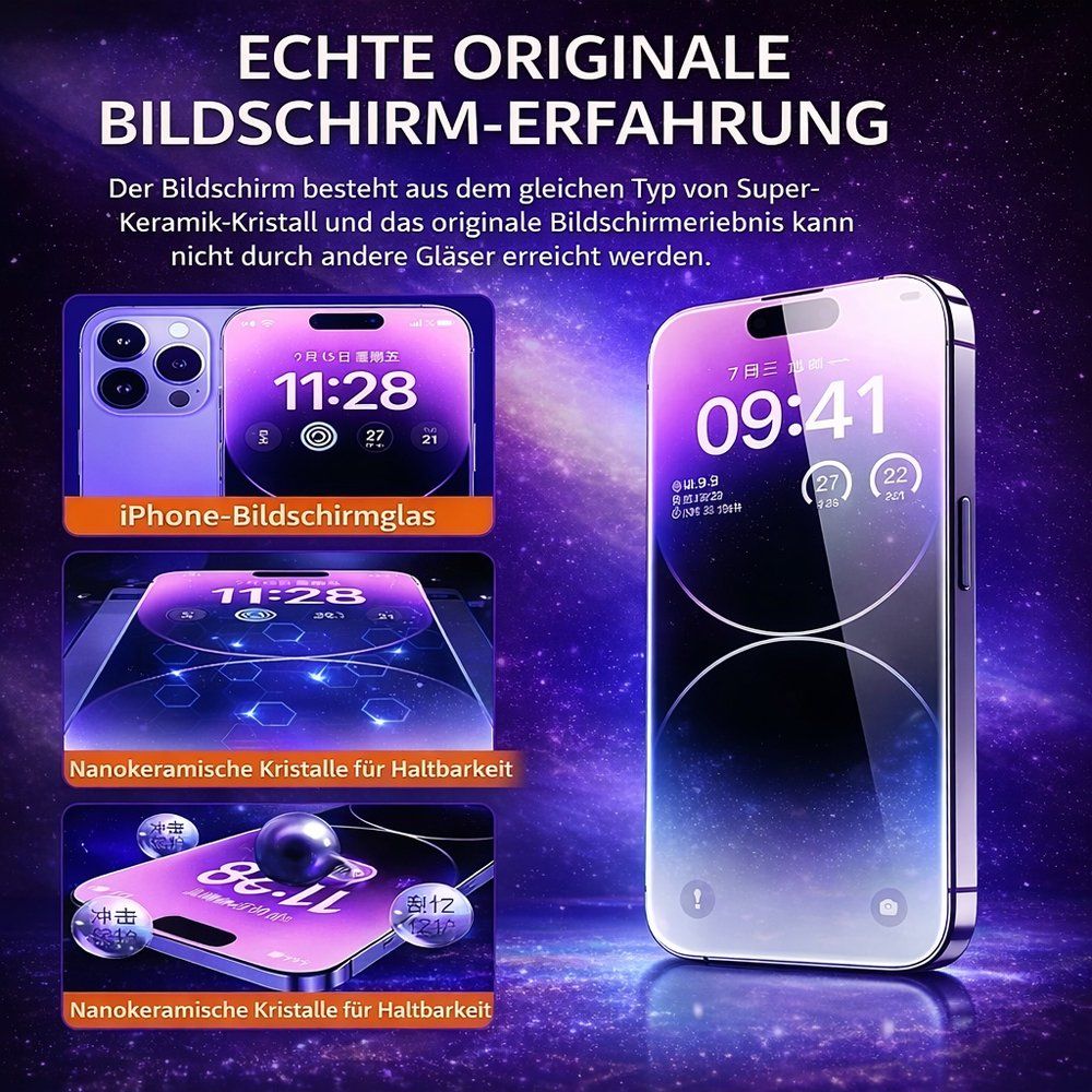 Ritocchi & pellicole di protezione: iPhone 16 Pro Max Panzerglas Folie mit Installation Rahmen – Nuovo (secondo la descrizione) da Chiasso venduto da online.shop 1