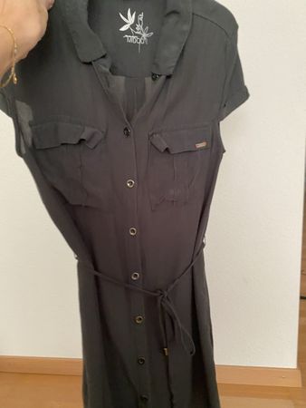Blusenkleid Street One dunkelgrau Grösse 34 Viskose