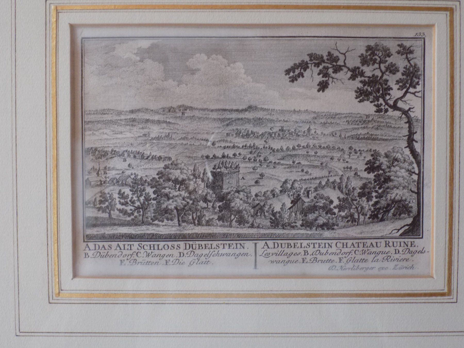 Gravures: Schloss Dübelstein Dübendorf – D'occasion à Risch par Antikfee 1