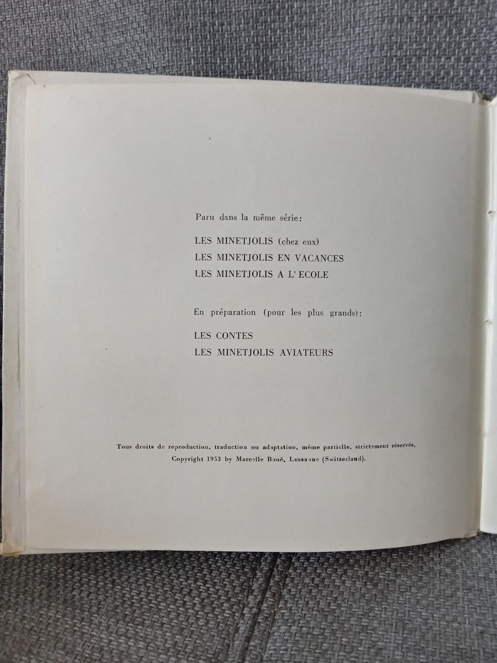 Bücher: Marcelle Boué, LES MINETJOLIS AU CIRQUE . 1953 – Gebraucht aus Le Locle von borgespatricia 6