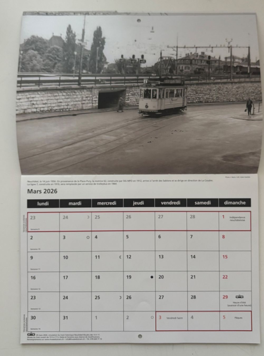Calendari: Calendrier 2026 - Musée du tram Neuchâtel – Usato da Neuchâtel venduto da gefdeneuch 3