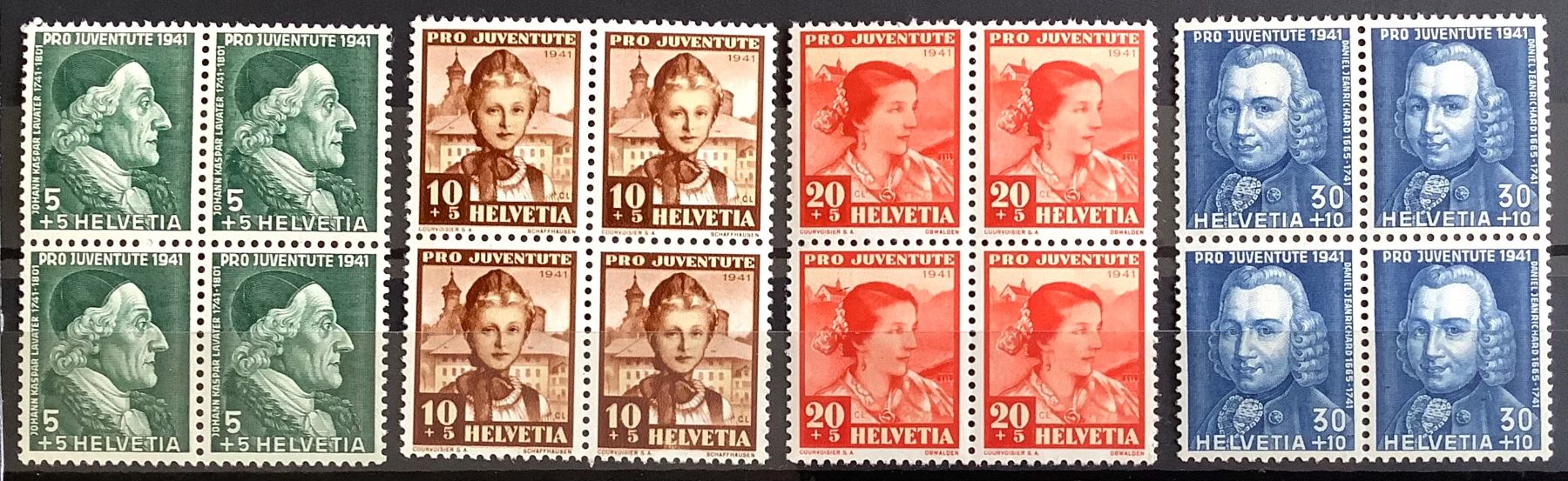 Tutti i francobolli: 1941   Pro Juventute im 4er-Block postfrisch ** – Nuovo (secondo la descrizione) da Liestal venduto da Skunk02