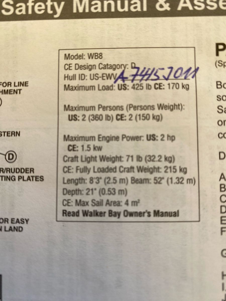 Walker Bay Boote: Walker Bay 8 Mehrzweckboot – Gebraucht aus Ellikon a d Thur von hanspiel 5