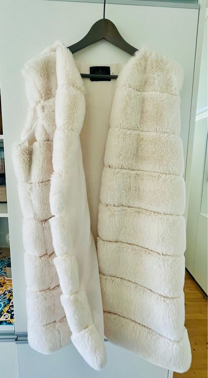 Gilet En Fausse Fourrure Crème Topshop Taille 4 - Neuf Avec étiquette - épuisé Partout