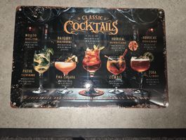 Metall Cocktail-Tafel, Vintage Stil, Bar Deko, Neu!