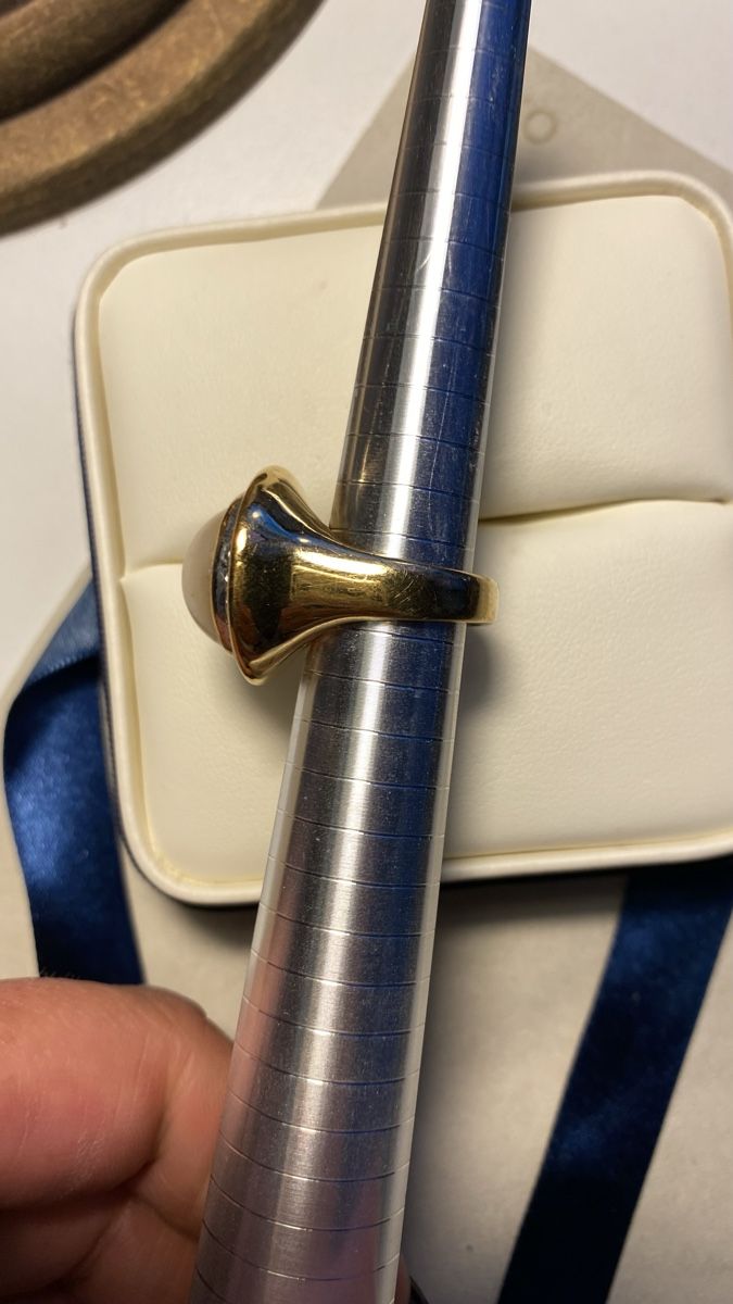 Anelli: Schmück Ring mit Kunst Perle – Nuovo (secondo la descrizione) da Rorschach venduto da lvi_p29s 7