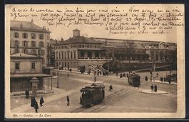 AK Genève, La gare, 1906