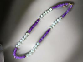 Unikat 💎 Neue Halskette mit Amethyst und Perlmutt