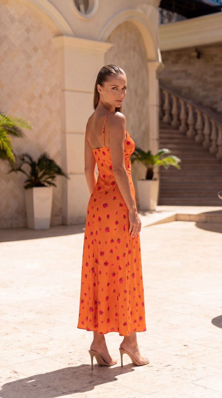 Vestiti: Rose Print Silk Midi Dress Size: S – Nuovo e nell'imballaggio originale da Zürich venduto da Ms.Me-Fashion 4
