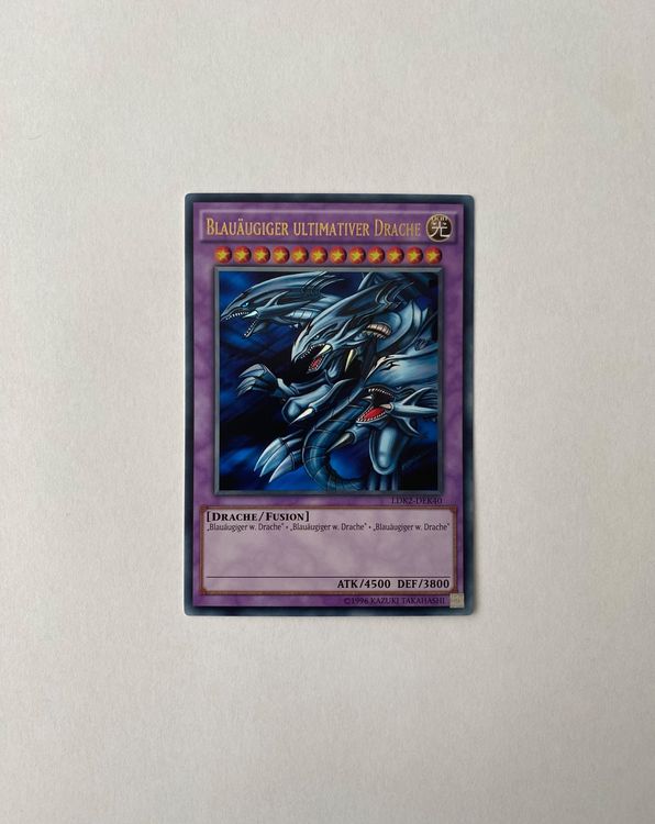 Yu-Gi-Oh! Karte „Blauäugiger Ultimativer Drache“ Ghost Rare – Deutsch, 1. Auflage, Near Mint