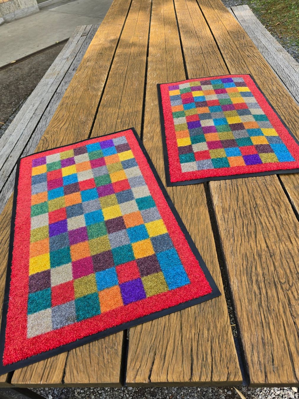 Teppiche: Fussmatte bunte Karos 74 x 45 cm – Gebraucht aus Romanshorn von Rachacha 2