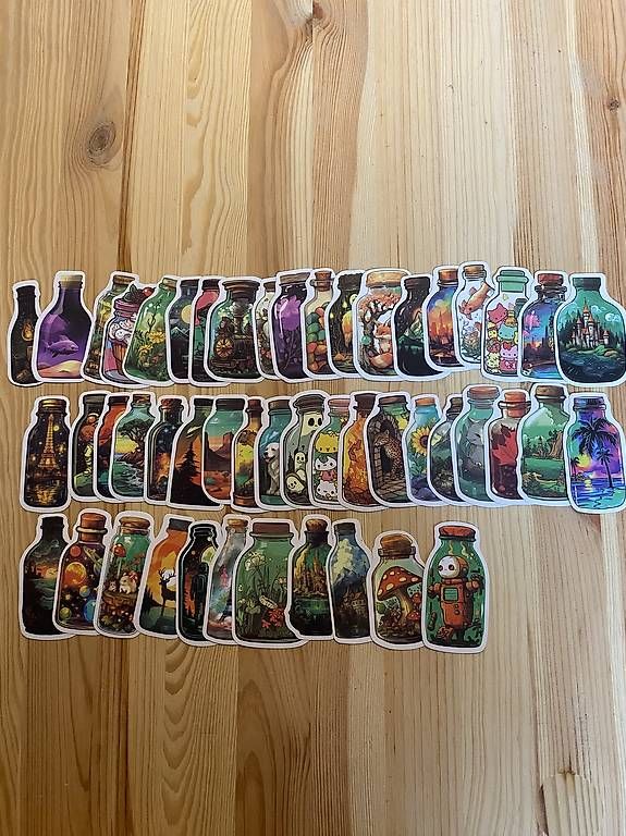 Aufkleber: Stickerset Flaschen – Gebraucht aus Herisau von Flips0463