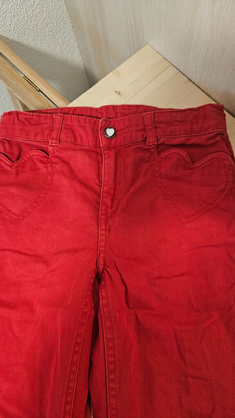 H&M Pantaloni: Rote hose mit Herzdetail, Gr. 128 – Nuovo (secondo la descrizione) da Escholzmatt venduto da _die_Kaempferin 1