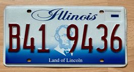 Illinois Nummernschild B41 9436 USA Kennzeichen