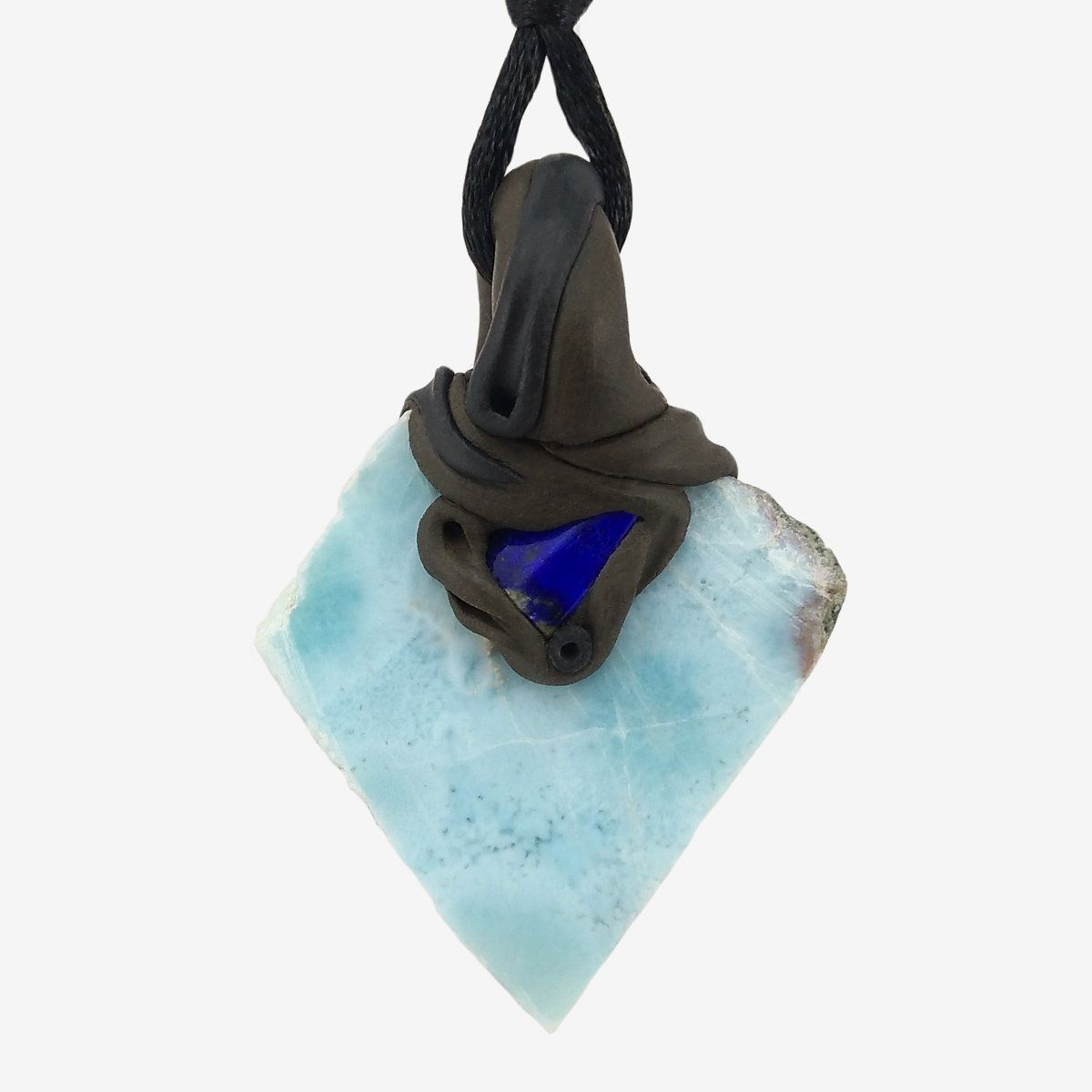 Minerali & Pietre curative: Larimar Steinanhänger mit Lapislazuli – Nuovo e nell'imballaggio originale da Meilen venduto da BYRD-Design