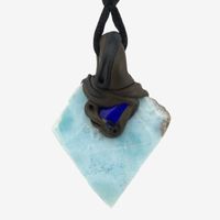 Larimar Steinanhänger mit Lapislazuli