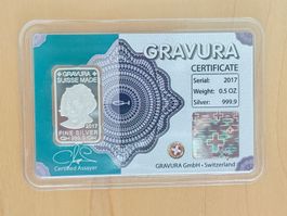 🤑 0.5 UNZE Gravura Silberbarren, 999.9 / Beschreibung lesen