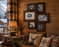 cadre mural en bois foncé multi-photos