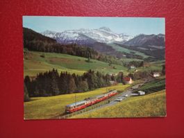 AK Bahn Appenzellerbahn mit Säntis alte Autos (124)