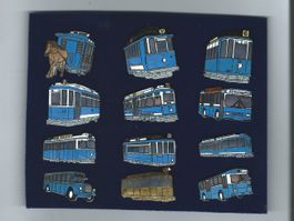 12 VBZ Pins Zürich, komplette Sammlung, #413/1000