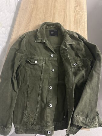 Zara Men - Herren Jeansjacke in Olivgrün