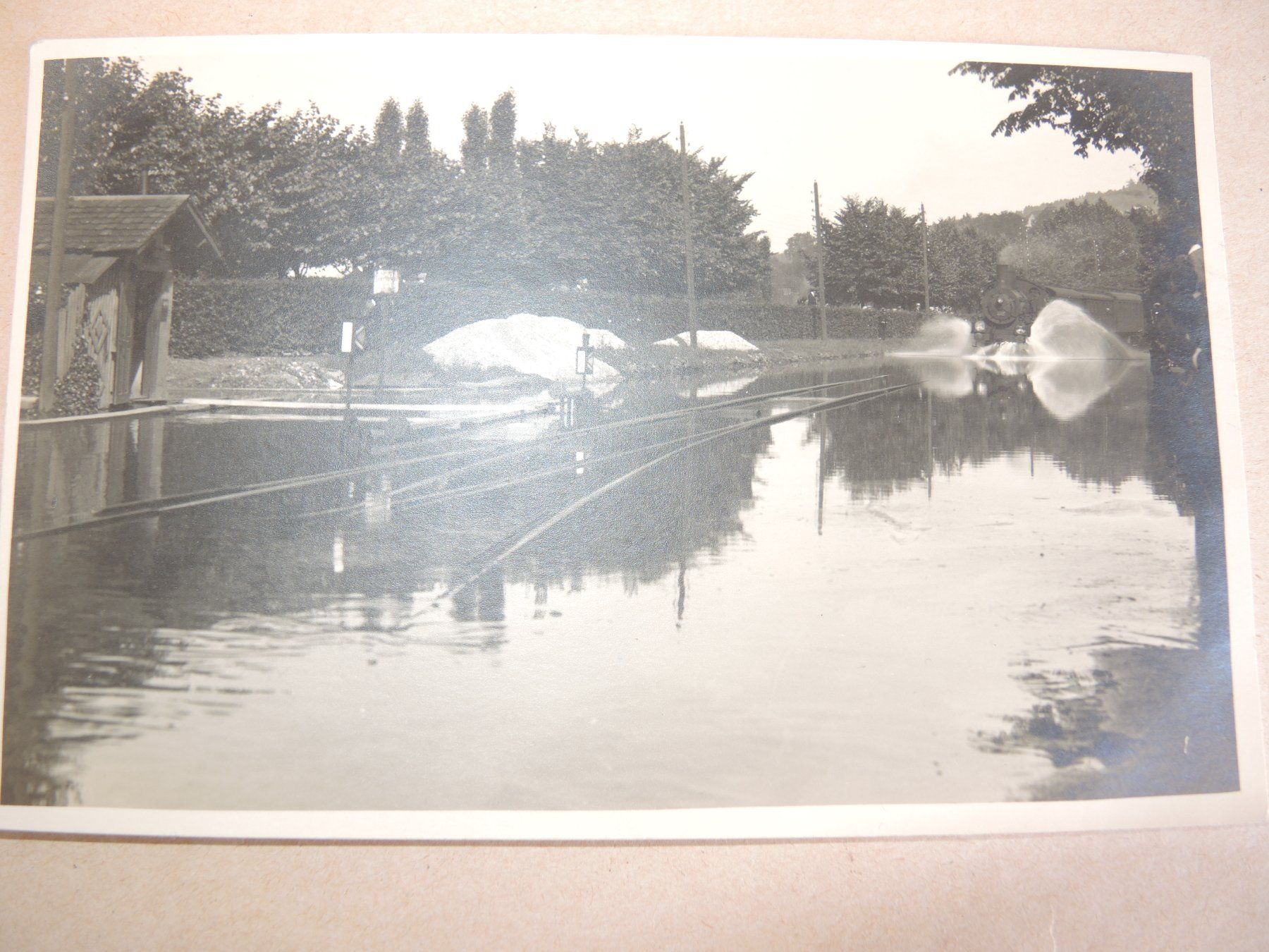 Cartoline postali: Rorschach Hochwasser mit Dampflok Ansichtskarte Postkarte – Usato da Rorschach venduto da maeck8 1