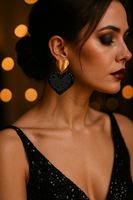 Handmade heart shape earing