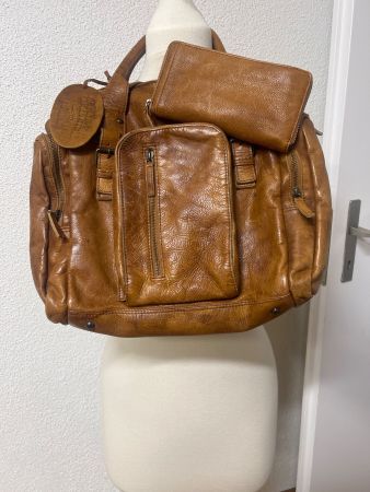 Tolles Set Landleder Tasche Lap top Tasche Portemonnnaie