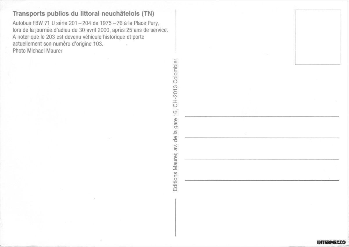 Cartoline postali: Neuchâtel // FBW Bus Place Pury Autobus – Usato da Basel venduto da intermezzo12 1