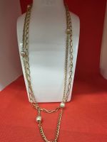 Collier Damen Goldperlen 2reihig guter Zustand