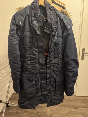 Tom Tailor Winterjacke blau mit Kapuze Grösse S