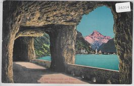 Axenstrasse mit Flüelen und Bristenstock