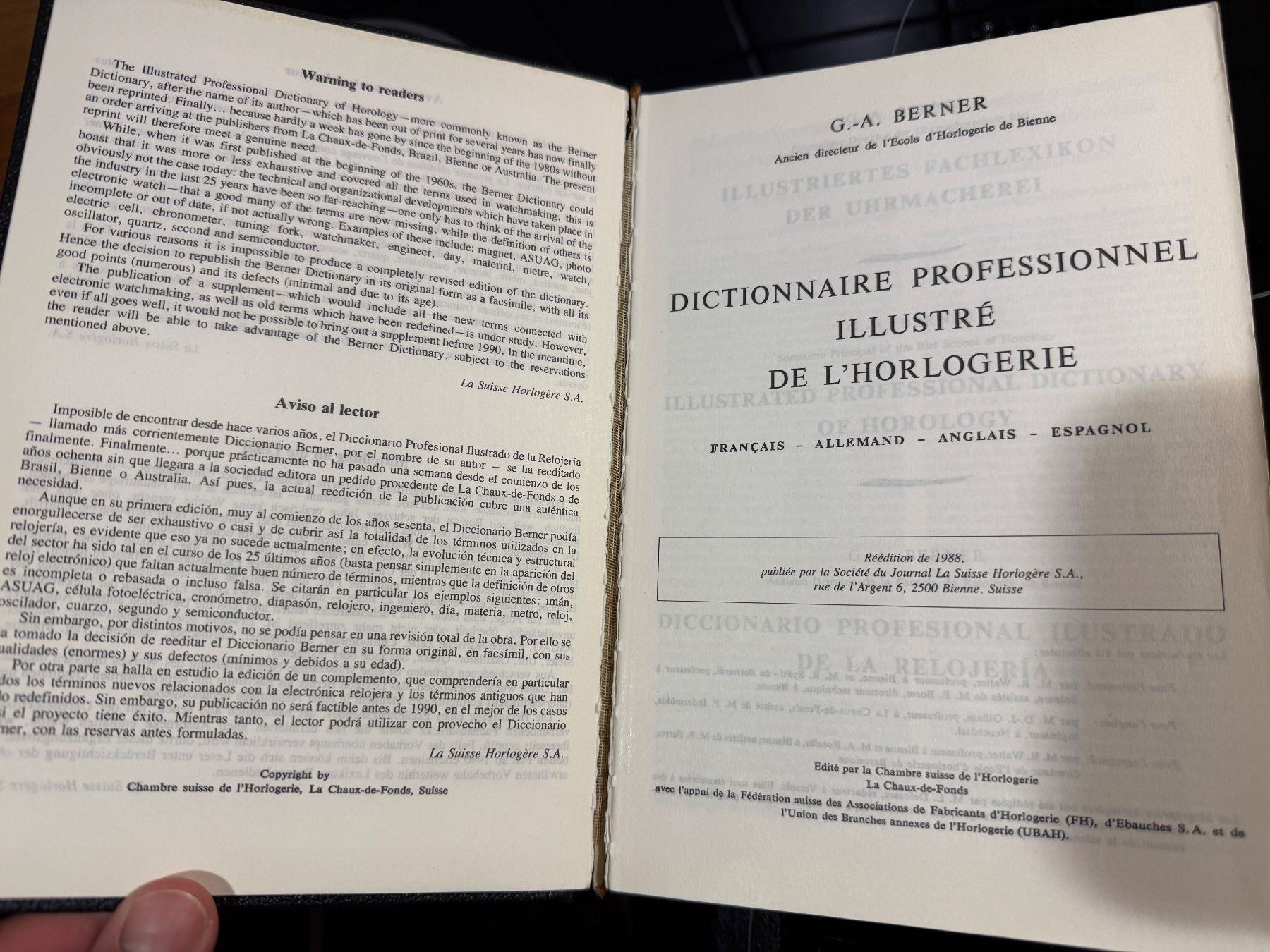 Bücher: Dictionnaire de l'horlogerie – Gebraucht aus Vernier von T3life 1