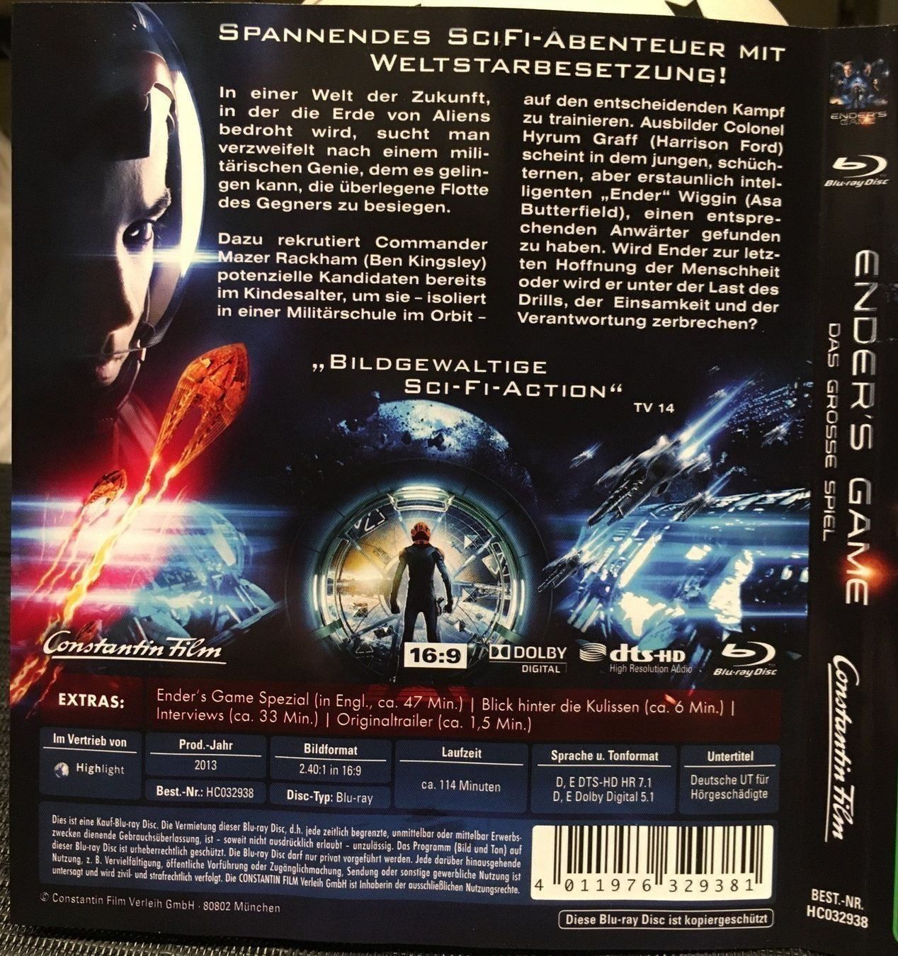 Tous les DVDs: ENDER'S GAME mit Harrison FORD - Blu-ray Disc – D'occasion à Langnau am Albis par Rodland 4