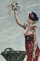 🟡antik Radierung Félicien Rops - Dame au pantin 1885 EROTIK