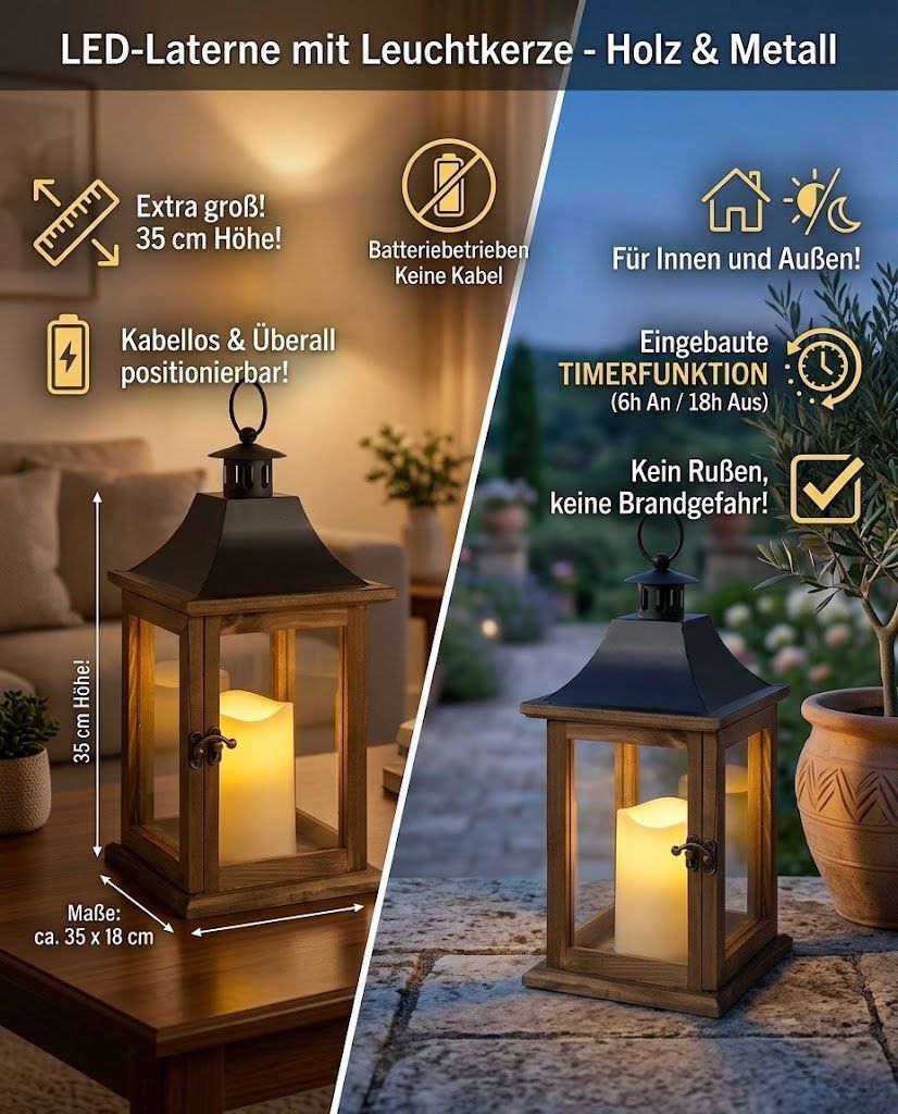Lampade: Laterne mit LED Kerze – Nuovo e nell'imballaggio originale da Jegenstorf venduto da Bracher_Store