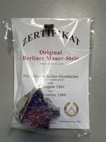 Original Berliner Mauer Stein m. Zertifikat u Foto