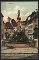 Porrentruy, Strassenpartie mit Brunnen