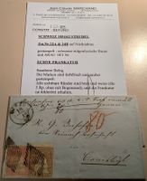Zst 22A+24B LUXUS 1854 5+15Rp Strubel AARAU Brief Attest