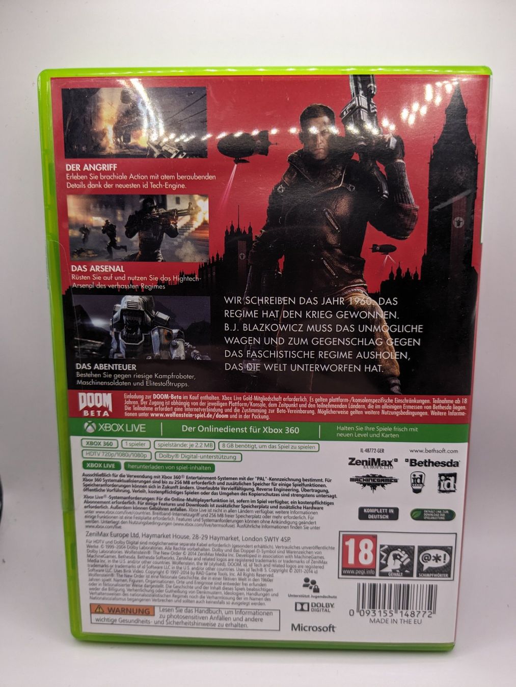 Microsoft Giochi: Wolfenstein The New Order - Xbox 360 Game – Usato da Hünenberg See venduto da SpecialEditionGaming 2