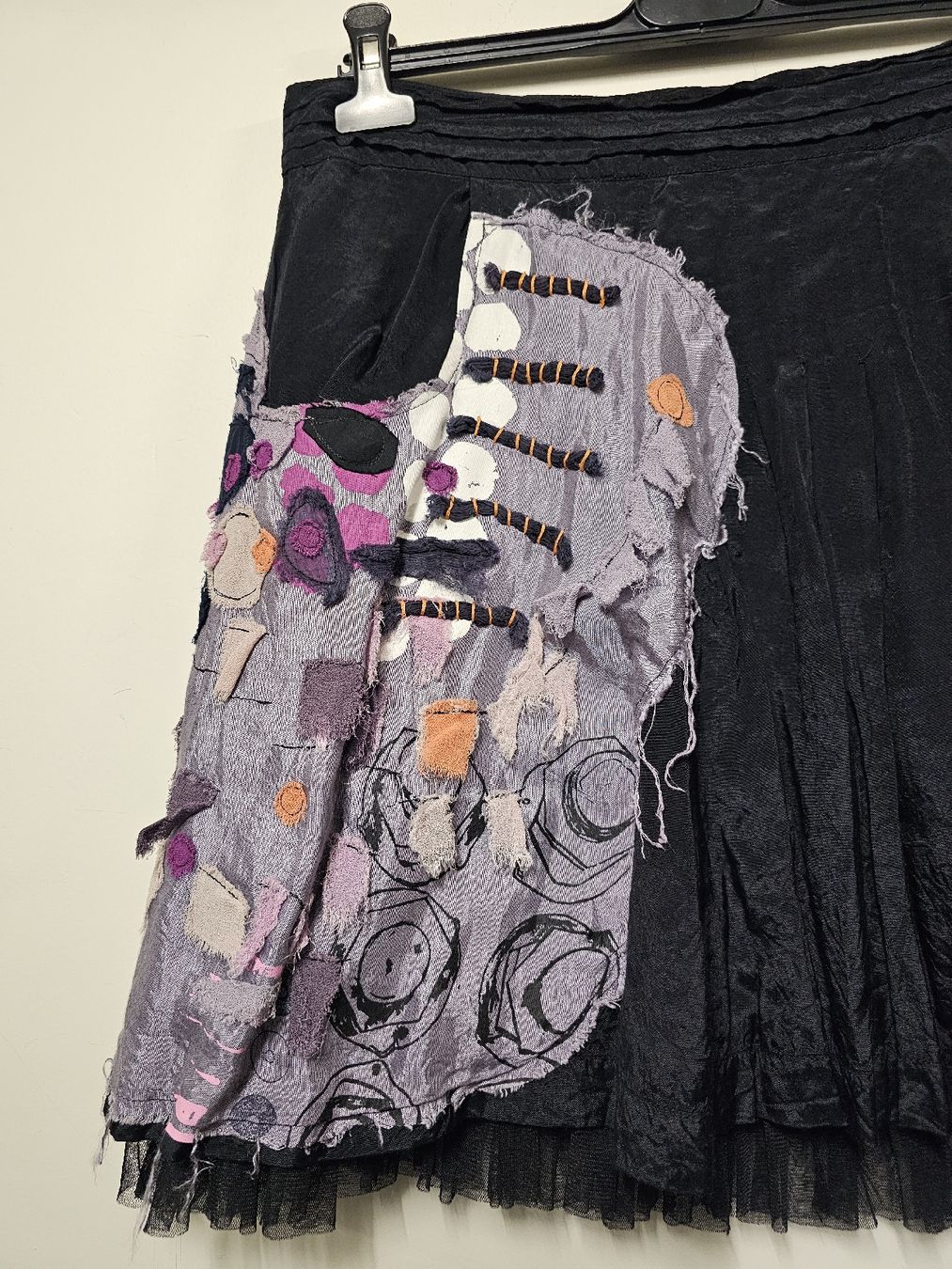 Desigual Röcke: Jupe Desigual/Originale/Noire/Tissu Patchwork/Tulle/T:40 – Gebraucht aus Basel von Paloma6261 2