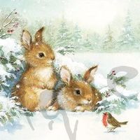 Serviette friends in snow (1637 / 1750) 2Stk.