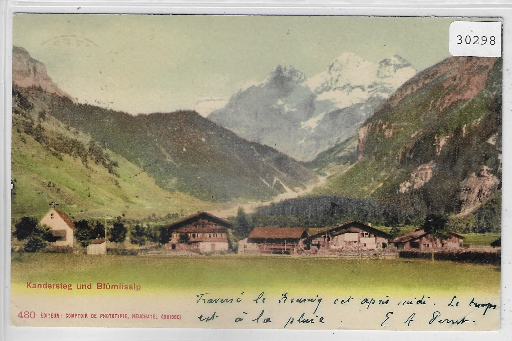 Ansichtskarten: Kandersteg und Blümlisalp - Litho – Gebraucht aus Ettingen von Kartenplanet