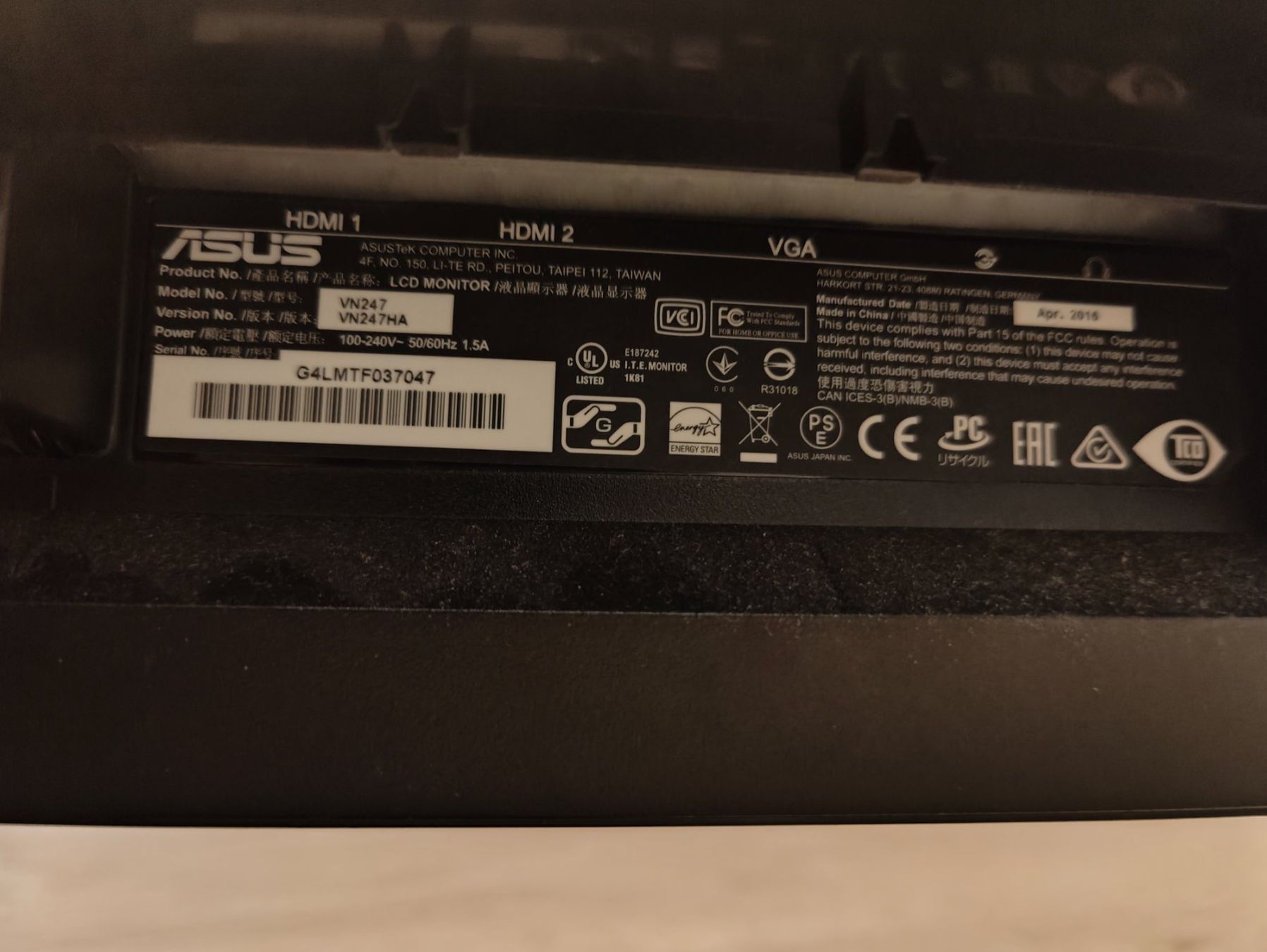 Asus Monitor: Bildschirm FULL HD 24 Zoll ASUS – Usato da Kleindöttingen venduto da e-max 2