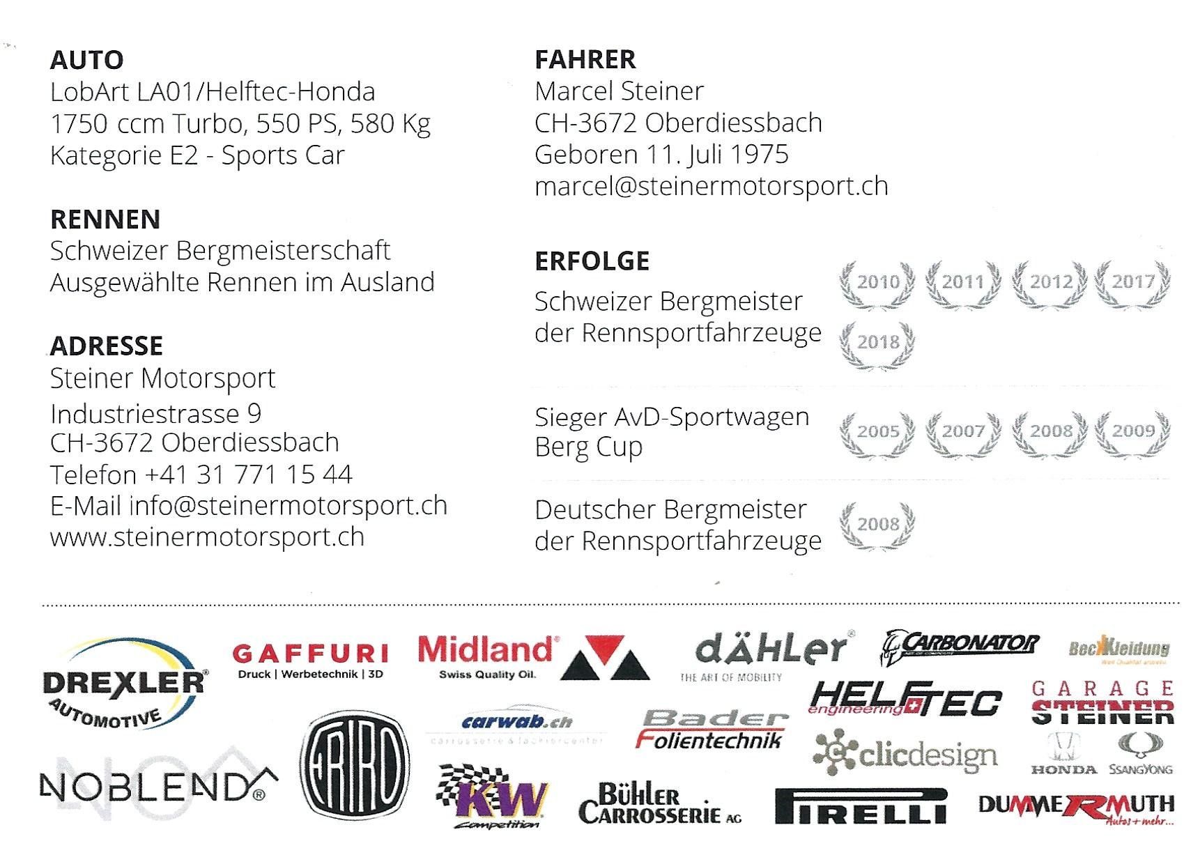Autogramme: Autogrammkarte; Marcel Steiner – Gebraucht aus Aarburg von Hktm 1