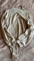 Ripp-Body mit Puffärmeln, beige, Grösse M/L