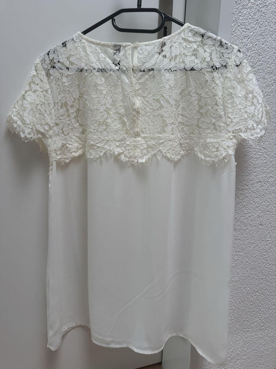 Camicette: Soyaconcept Bluse mit Spitze, elfenbeinfarben, Grösse L – Nuovo (secondo la descrizione) da Winkel venduto da Schorley 3