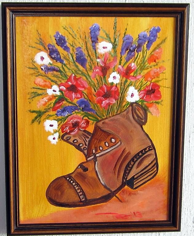 Dipinti: Bergschuh Öl auf Leinwand – Nuovo e nell'imballaggio originale da Eschenbach venduto da Alicekunst