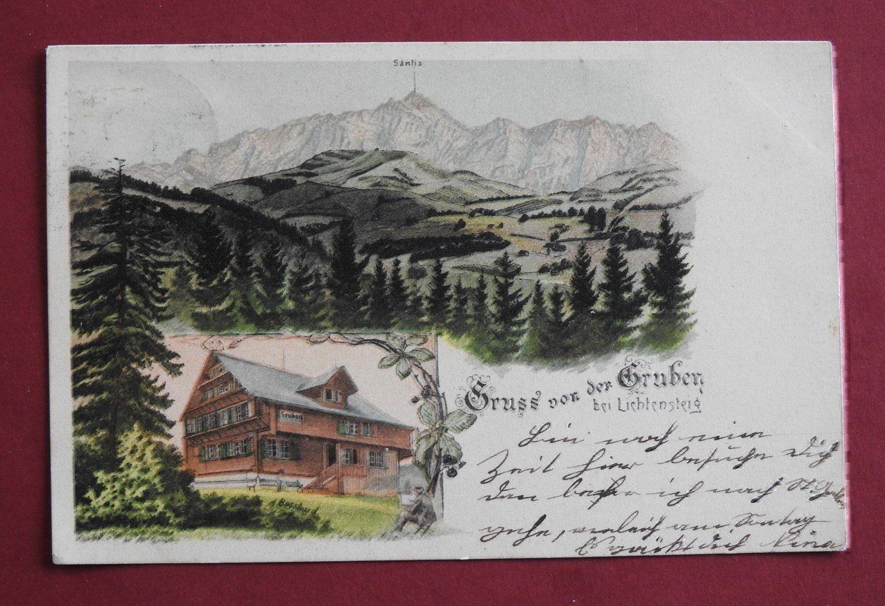 Cartoline postali: Gruss von der Gruben b. Lichtensteig – Usato da Rain venduto da 999-800-K